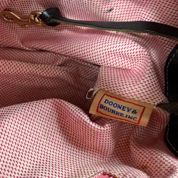 DOONEY BOURKE Monogram Logo Canvas Leather Shoulder Bag Satchel Double Pockets - Picture 16 of 16